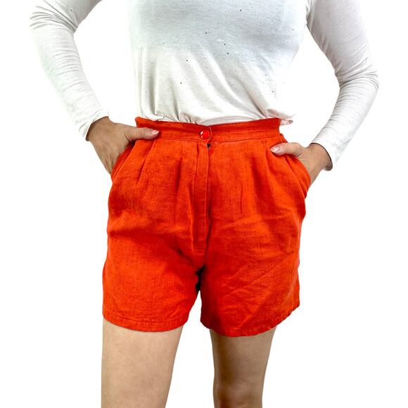 DALI MELAME CACHE Vintage 90’s Orange High Waist Shorts 3/4 - Picture 6 of 6
